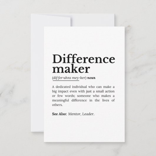 Difference Maker – Inspirerend offerte Bedankkaart (Voorkant)