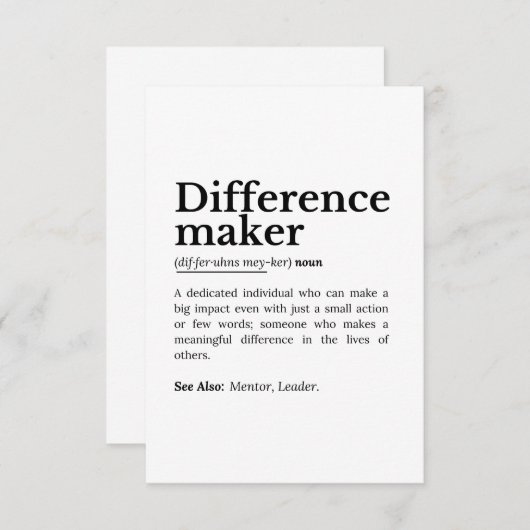 Difference Maker – Inspirerend offerte Bedankkaart (Voorkant / Achterkant)