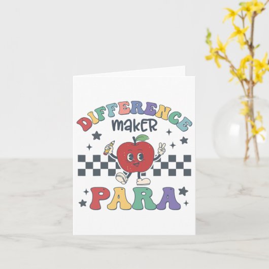 Difference Maker Para Teacher ParaProfessional Par Kaart (Gele Bloem)