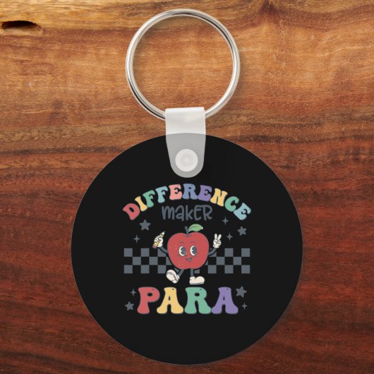Difference Maker Para Teacher ParaProfessional Par Sleutelhanger (Achterkant)