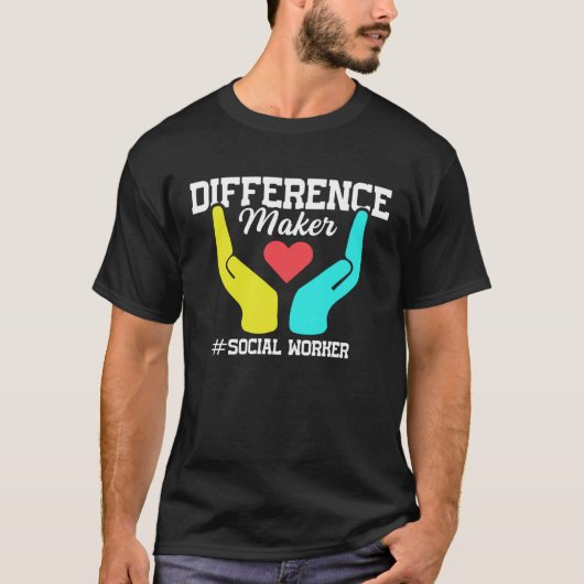Difference Maker Proud Social Worker T-shirt (Voorkant)