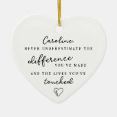 "Difference You've Made" Personalized Name Message Keramisch Ornament (Voorkant)