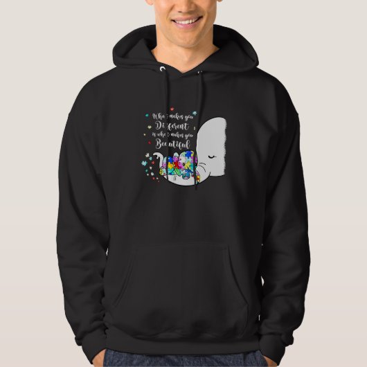 Different Beautiful Autism Awareness Puzzle Piece  Hoodie (Voorkant)