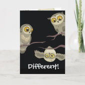 Différent ! Carte de voeux Upside Down Owl (Devant)