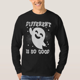 Different Is So Good  Halloween Ghost Spiderweb Gr T-shirt