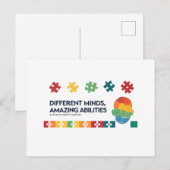 Different Minds Amazing Abilities Awareness Art Briefkaart (Voorkant / Achterkant)