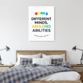 Different Minds Amazing Abilities Awareness Art Canvas Afdruk (Insitu (Slaapkamer))