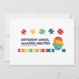 Different Minds Amazing Abilities Awareness Art Feestdagenkaart