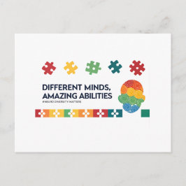 Different Minds Amazing Abilities Awareness Art Feestdagenkaart