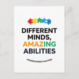 Different Minds Amazing Abilities Awareness Art Feestdagenkaart