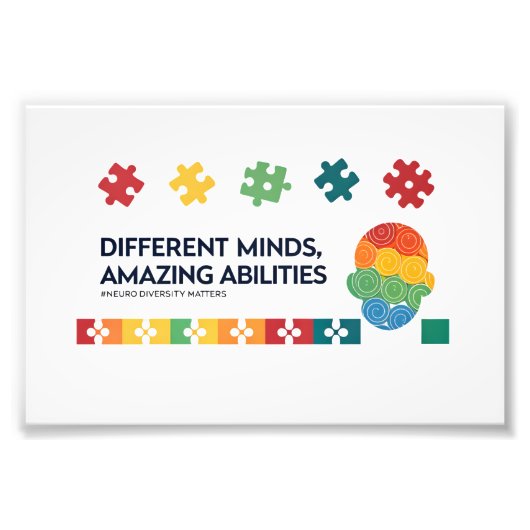 Different Minds Amazing Abilities Awareness Art Foto Afdruk (Voorkant)