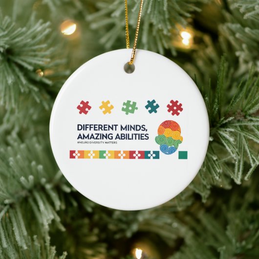 Different Minds Amazing Abilities Awareness Art Keramisch Ornament (Boom)