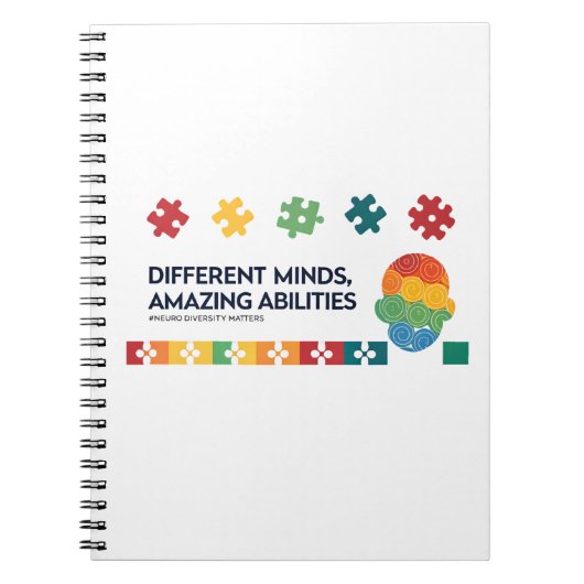 Different Minds Amazing Abilities Awareness Art Notitieboek (Voorkant)