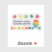 Different Minds Amazing Abilities Awareness Art Sticker (Vel)