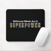 Different Minds Are a Superpower Autism Acceptance Muismat (Met muis)