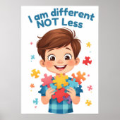 Different not less Dynamic Autism Support poster (Voorkant)