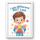 Different not less Dynamic Autism Support poster