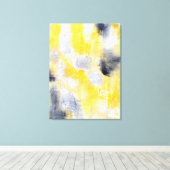 'Different' Zwart-geel Abstracte kunst Canvas Afdruk (Insitu (Houten vloer))
