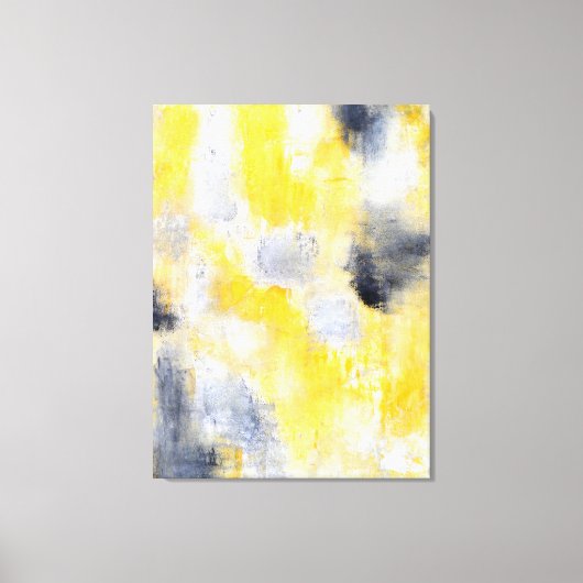 'Different' Zwart-geel Abstracte kunst Canvas Afdruk (Voorkant)