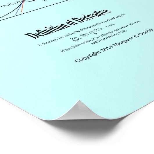 Differentiële berekening, de afgeleide formule en  poster (Hoek)