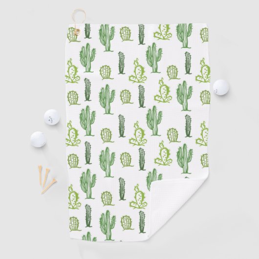 Différents cactus verts serviette de golf motif (En situation)