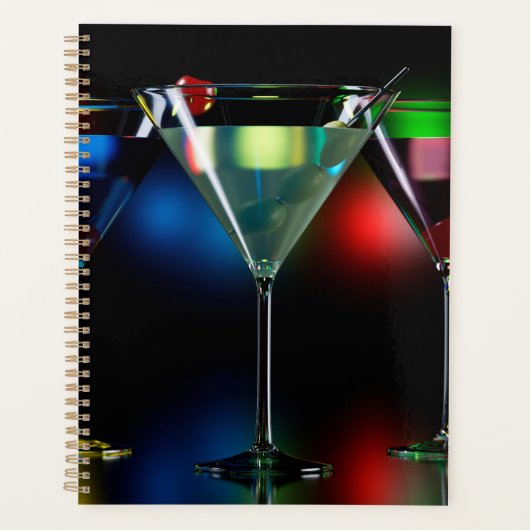 Différents cocktails dans des lunettes à martini é (Devant)