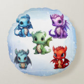 Différents dragons Coussin rond (Devant)