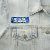 Difficile à entendre Badge Feuille Tropical Bleu (En situation)