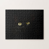 Difficile À Résoudre Chat Foncé Puzzle Noir Solide (Horizontal)