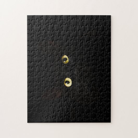 Difficile À Résoudre Chat Foncé Puzzle Noir Solide (Vertical)