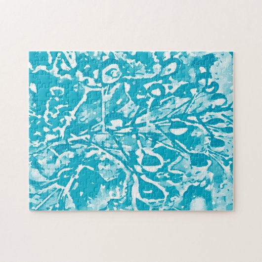 Difficile Abstrait Aqua Bird of Paradise Puzzle (Horizontal)