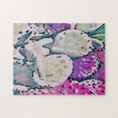 Difficile Abstrait Pink and Green Cactus Puzzle (Horizontal)