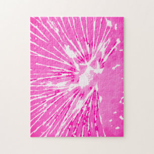 Difficile Abstrait Pink Hollyhock Flower Puzzle