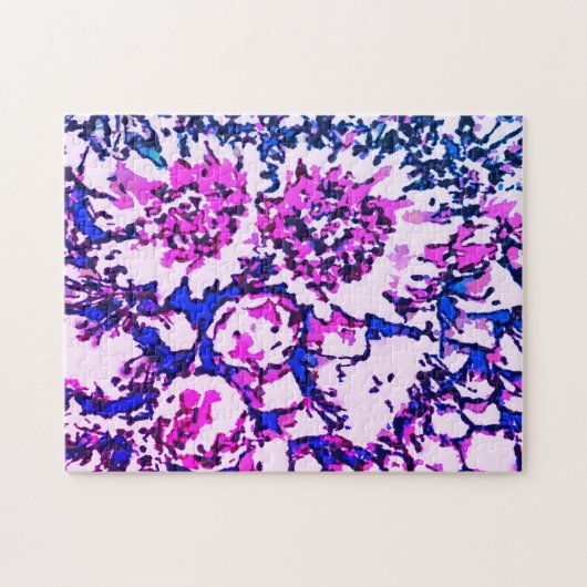 Difficile Bleu Pink Baril Cactus Flower Puzzle (Horizontal)