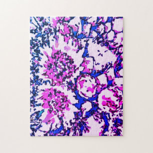 Difficile Bleu Pink Baril Cactus Flower Puzzle