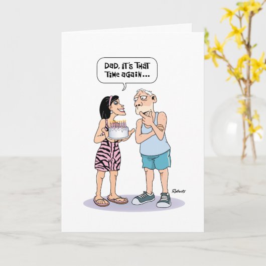 Difficile d'entendre papa carte d'anniversaire (Fleur jaune)