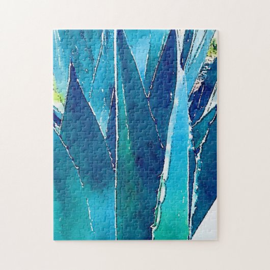 Difficile Moderne Turquoise Agave Puzzle (Vertical)