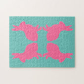 Difficile Puzzle de lapin rose moderne (Horizontal)