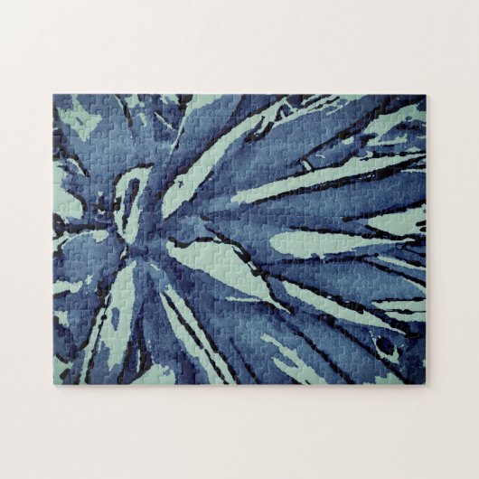 Difficile Rustic Blue Grey Agave Puzzle (Horizontal)