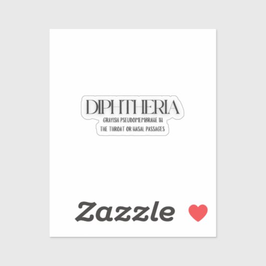 Difterie: een grafische voorstelling sticker (Vel)