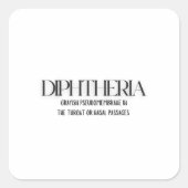 Difterie: een grafische voorstelling vierkante sticker (Voorkant)