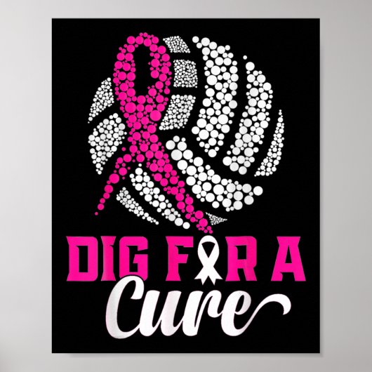 Dig for a Cure Breast Cancer Awareness Volleyball Poster (Voorkant)