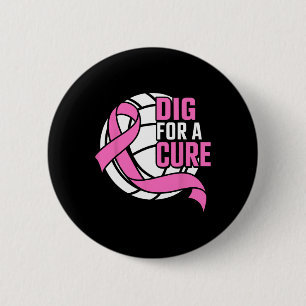 Dig for a Cure Breast Cancer Awareness Volleyball Ronde Button 5,7 Cm