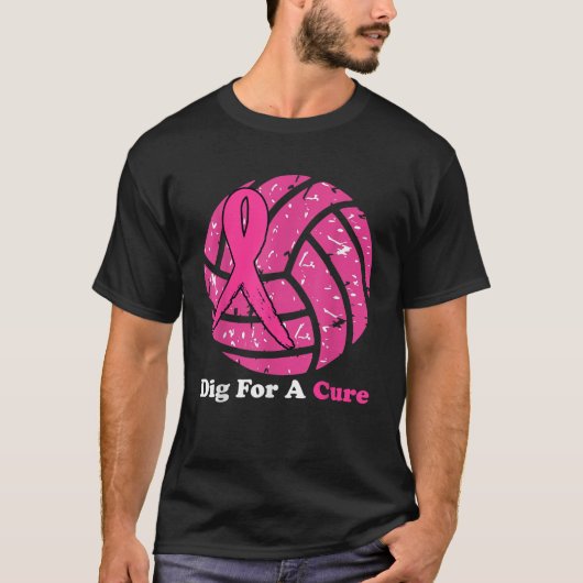 Dig for a Cure Breast Cancer Awareness Volleyball T-shirt (Voorkant)