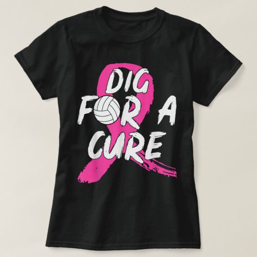 Dig for a Cure Volleyball Breast Cancer Awareness T-shirt (Design voorkant)