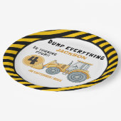 "Dig In! Construction Truck Party for 4th Birthday Papieren Bordje (Gekanteld)