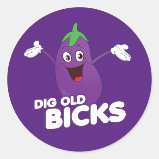 DIG OUDE BICKS T-shirt Ronde Sticker (Voorkant)