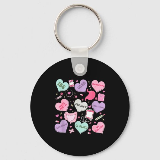 Digestive Divas Gastroenterology Nurse Valentine E Sleutelhanger (Voorkant)
