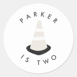 Digger Construction Birthday Party Cone Sticker