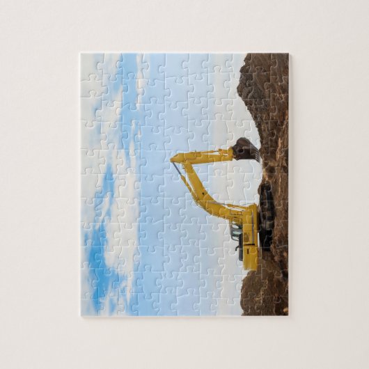 Digger graafmachine landschap legpuzzel (Verticaal)